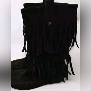 Black Fringe Women's Boots
